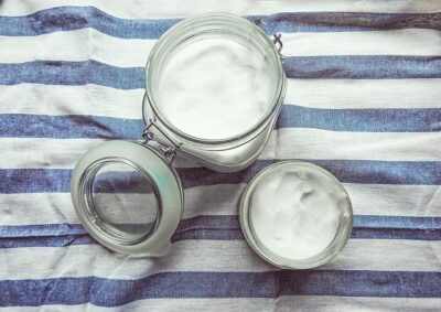 Coconut oil in glass jar